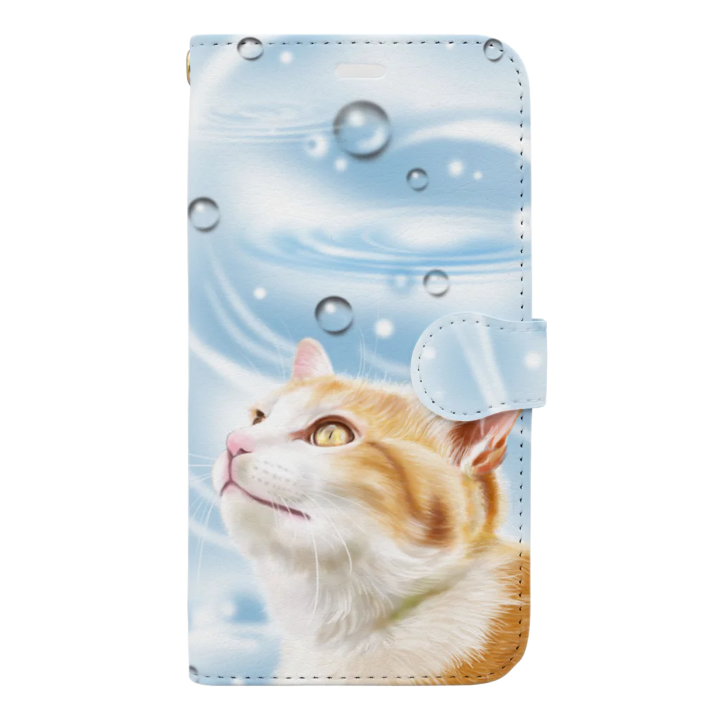 気まぐれ絵描きの猫グッズ屋の水の音が聞こえる Book-Style Smartphone Case