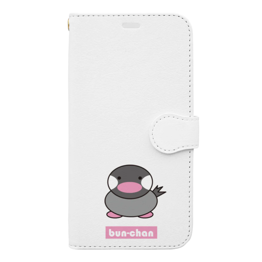 ADJUST PLUSのブンちゃん（桜文鳥） Book-Style Smartphone Case