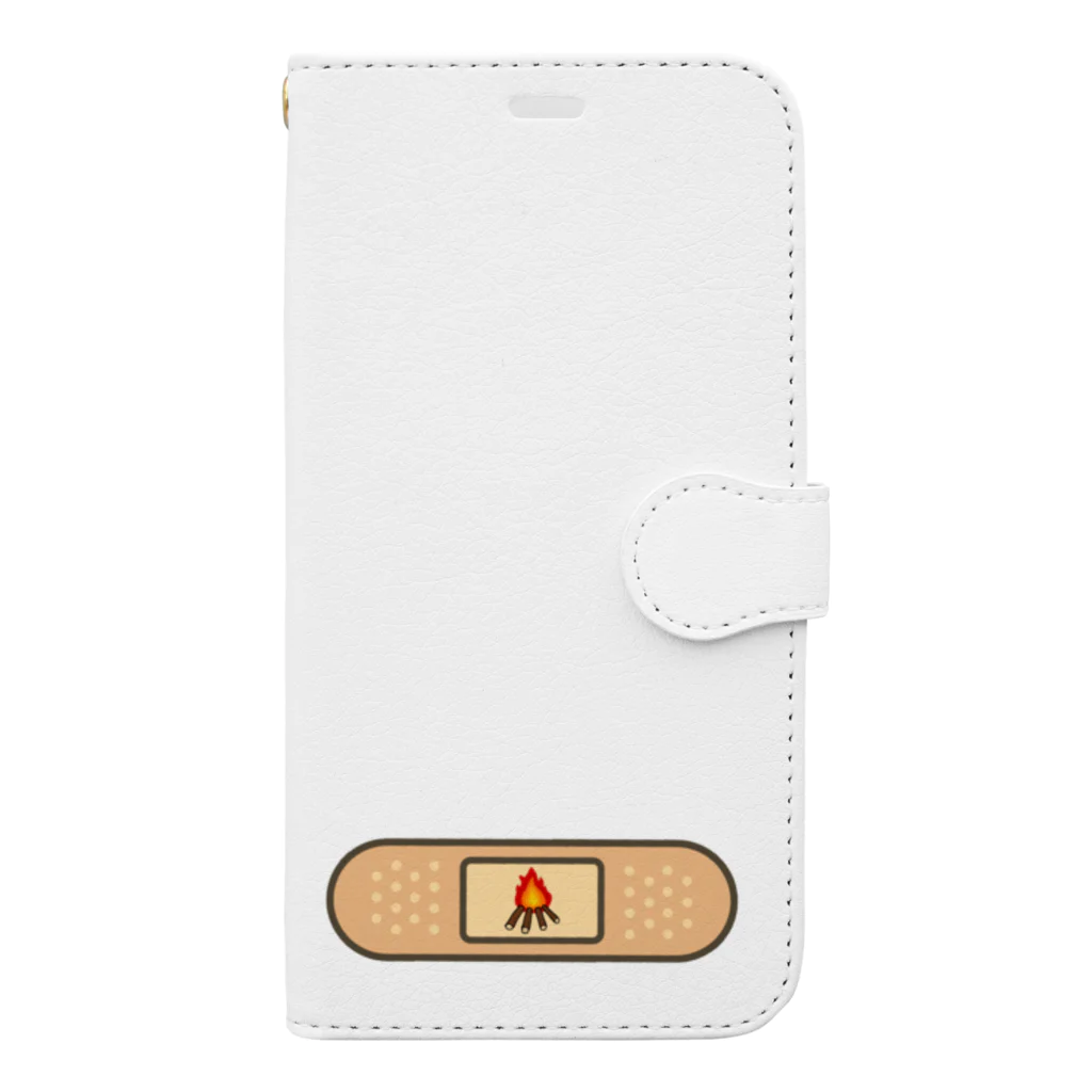 Fortune Campers そっくの雑貨屋さんのバンドエイド 焚き火 Book-Style Smartphone Case