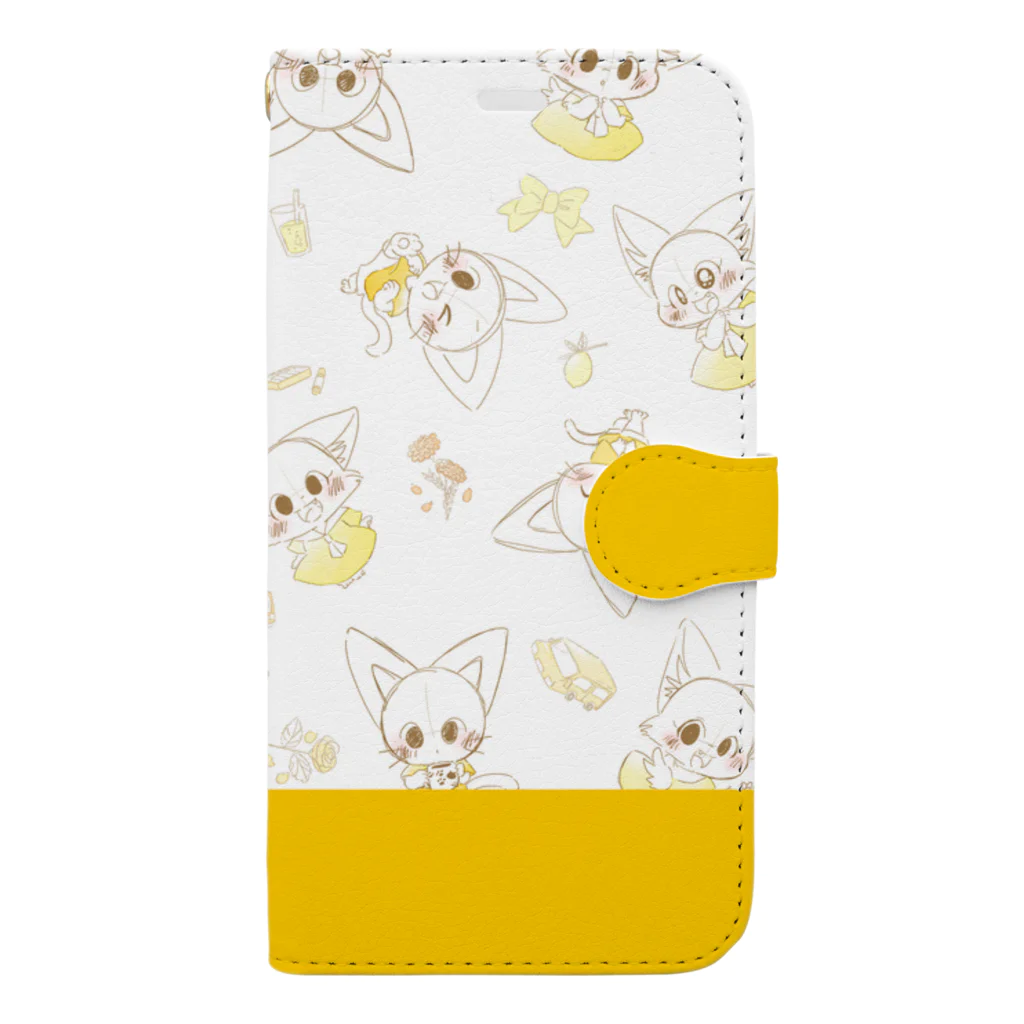 P.まかろんのスプリングイエロー Book-Style Smartphone Case