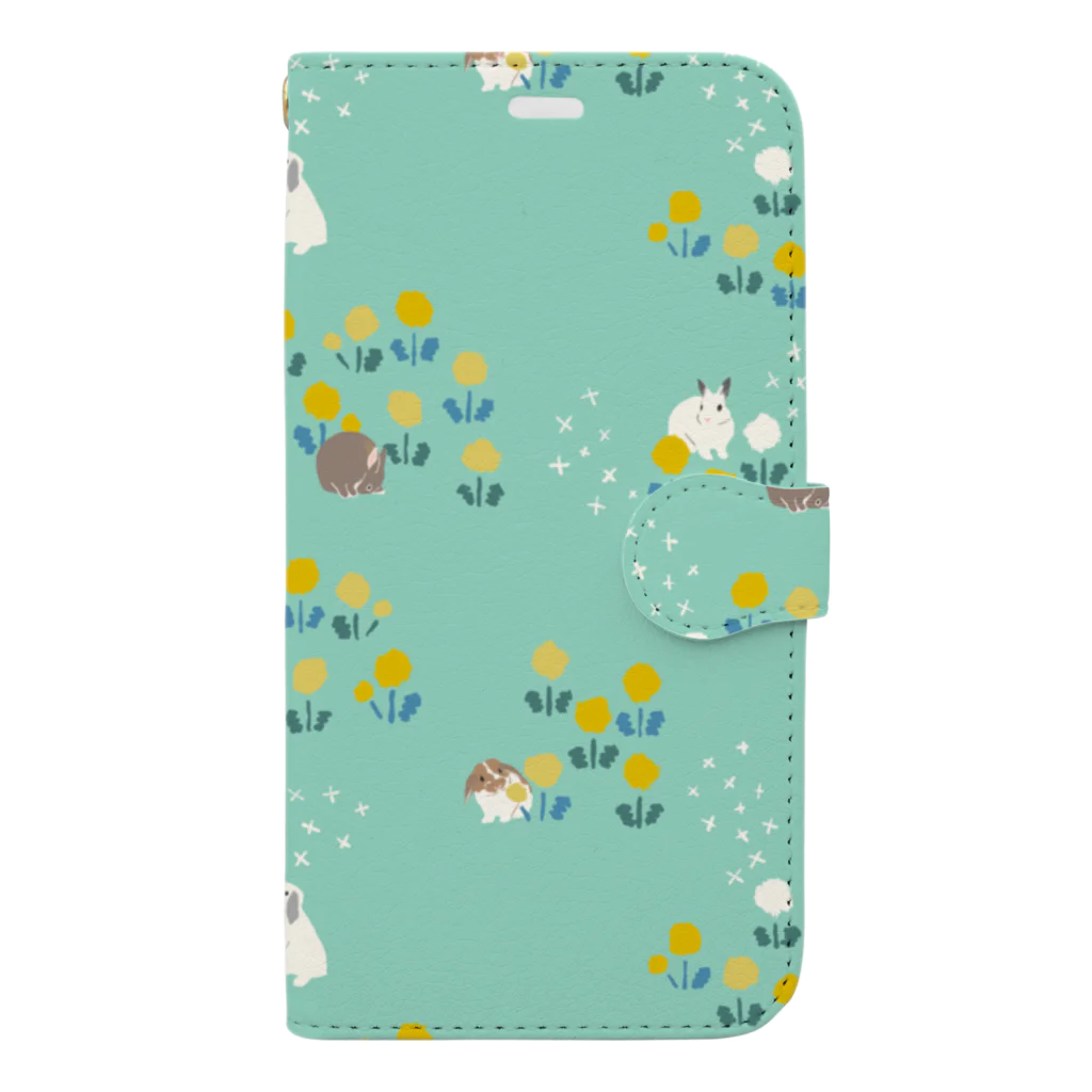 Usagi Kawaiiのたんぽぽとうさぎさん Book-Style Smartphone Case