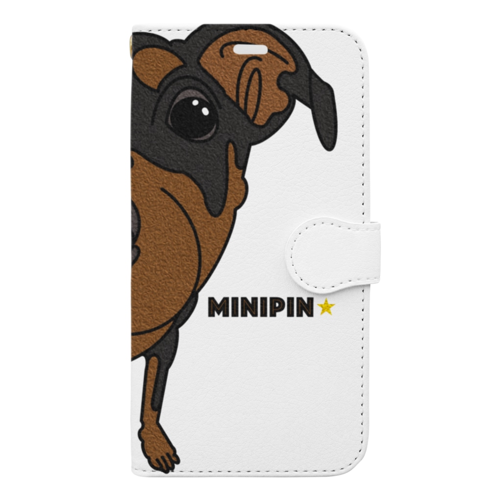 ミニチュアピンシャー ミニピン Miniature Pinscher Minipin ドアップ ミニピン クラブ Minipin Club Kozkazy の手帳型スマホケース通販 Suzuri スズリ