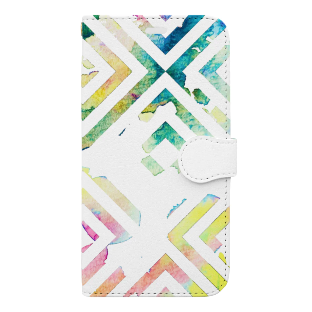 Channu's shopのColorful Watercolor (square) 手帳型スマホケース