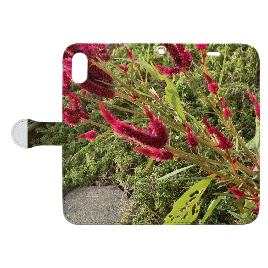 maaaa125422の花柄iPhoneケース☆ Book-Style Smartphone Case:Opened (outside)