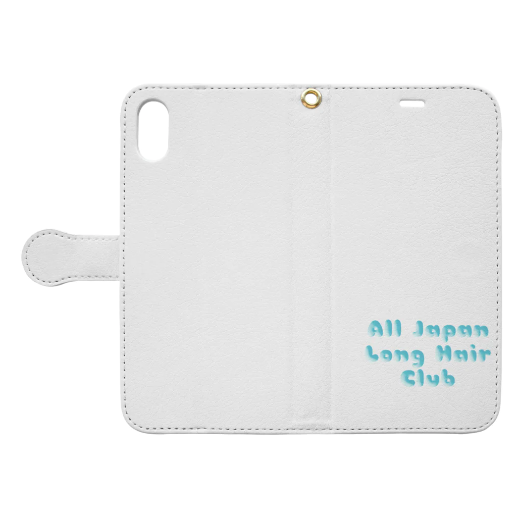 クドームーンの全日本ロングヘアー研究会 オフィシャル Book-Style Smartphone Case:Opened (outside)