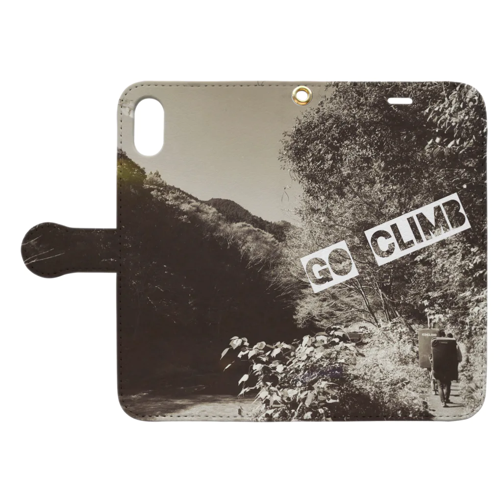 こはくさんとぺんぎんのGo Climb Book-Style Smartphone Case:Opened (outside)