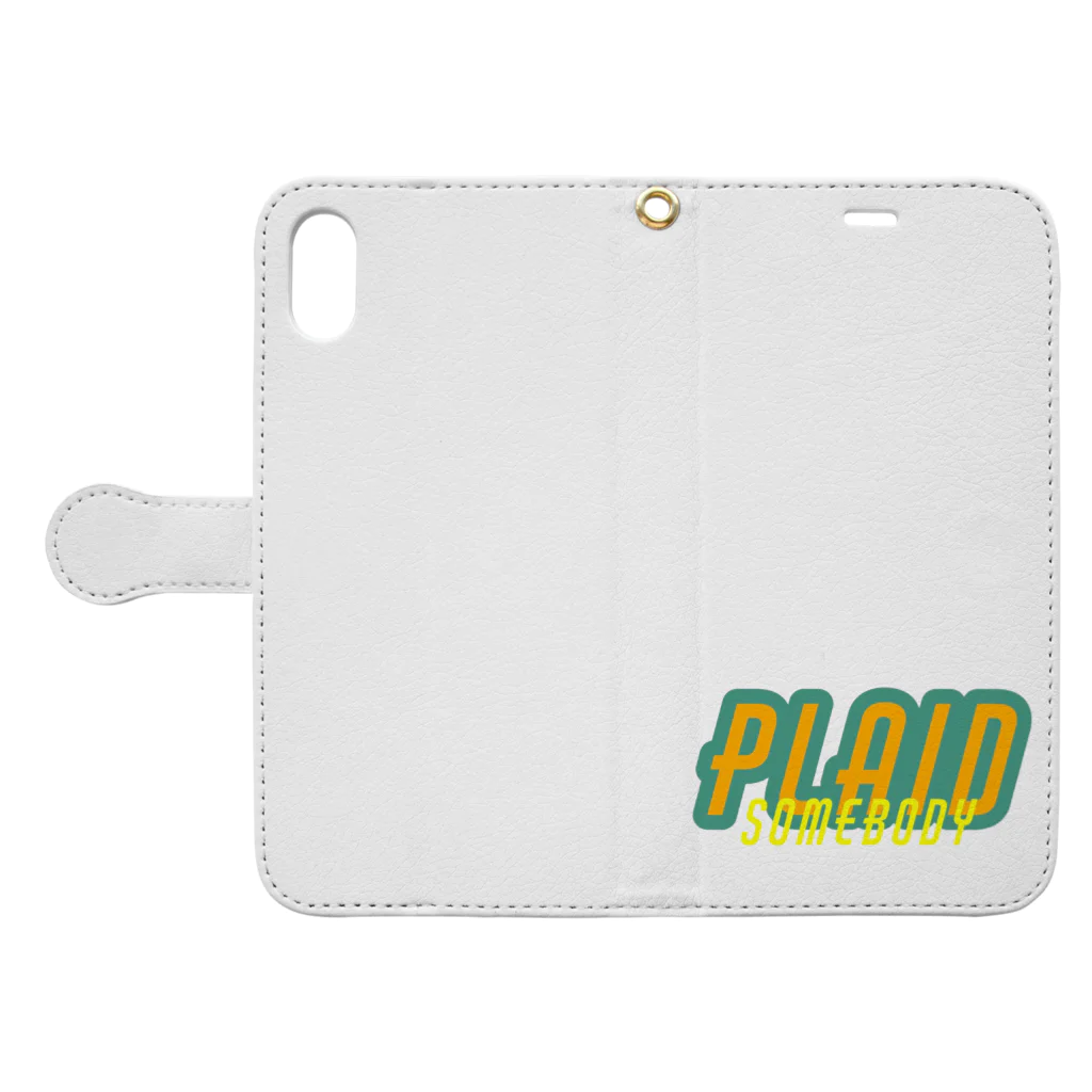 QB🦖のPLAID_m 手帳型スマホケースを開いた場合(外側)