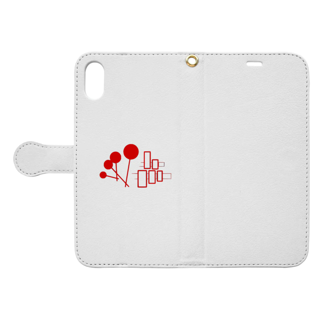 Haruchika SatoのHSロゴ赤 Book-Style Smartphone Case:Opened (outside)