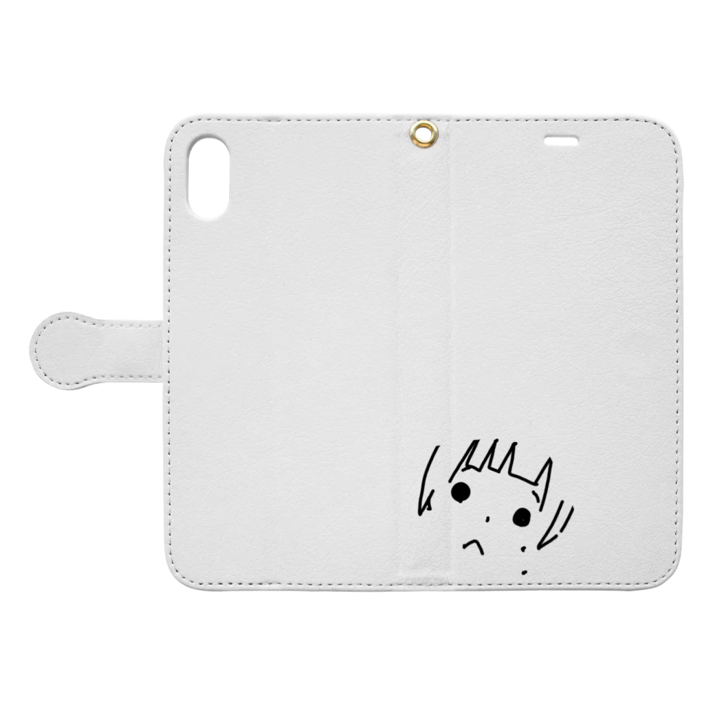 ねこの泣いてる女の子 Book-Style Smartphone Case:Opened (outside)