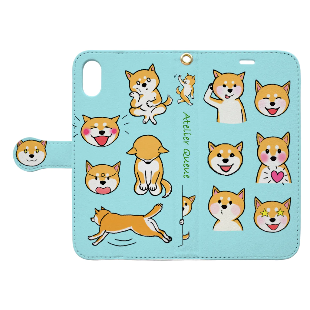 Atelier-Queueの柴犬スマホカバーiPhoneXR Book-Style Smartphone Case:Opened (outside)