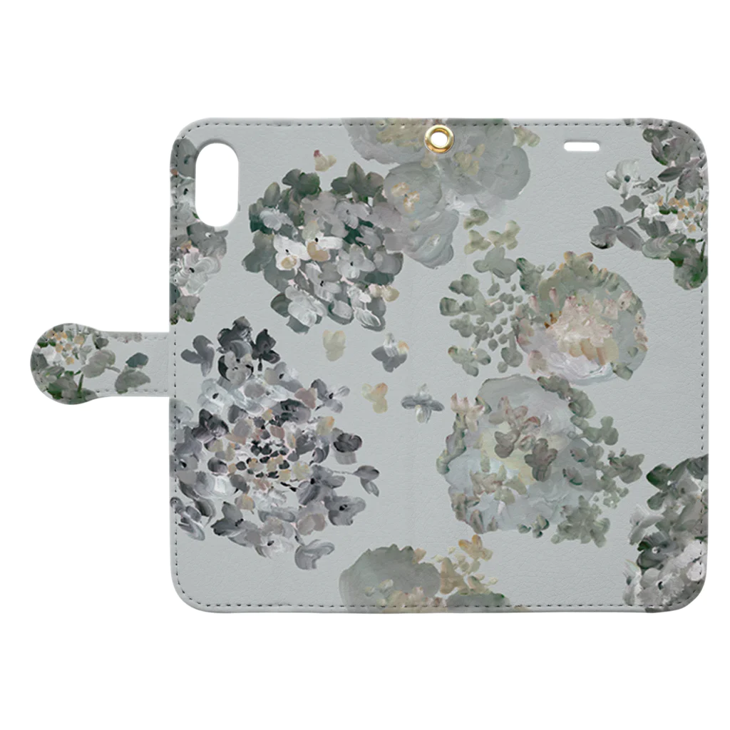 otsukiyumiのajisail ightgray Book-Style Smartphone Case:Opened (outside)
