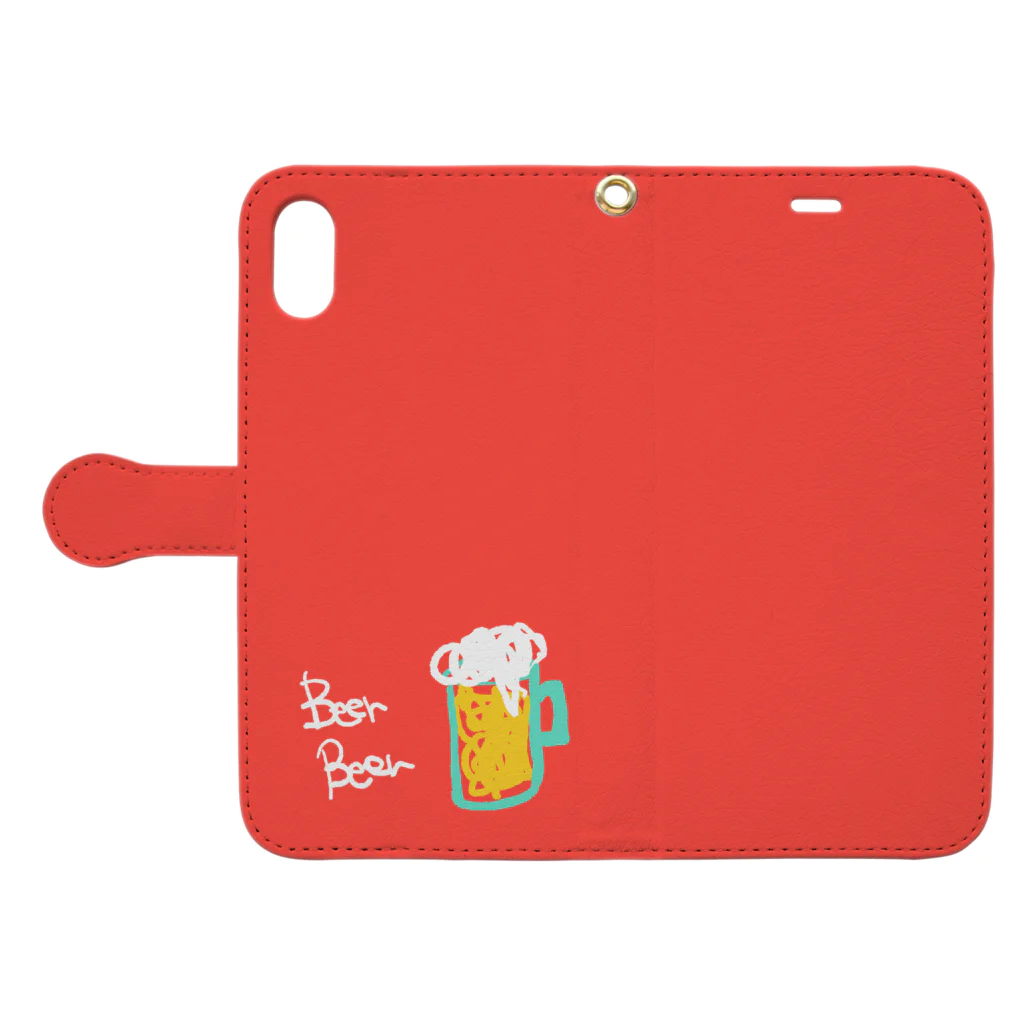 happychamchamのビール　レッド Book-Style Smartphone Case:Opened (outside)