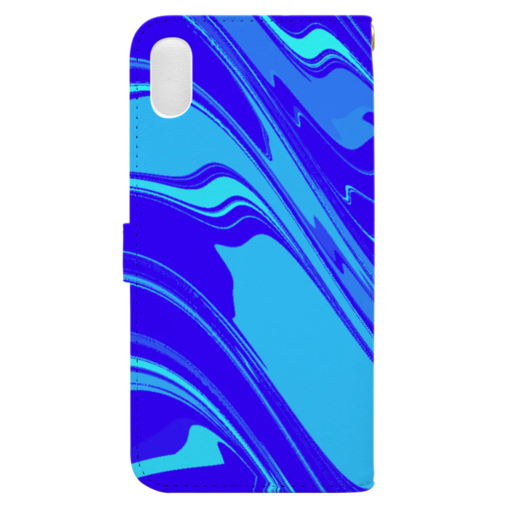 pのGLSL_marble_blue Book-Style Smartphone Case :back