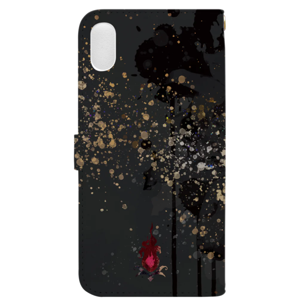 nanaqsaのLily Skull [Rose] Book-Style Smartphone Case :back