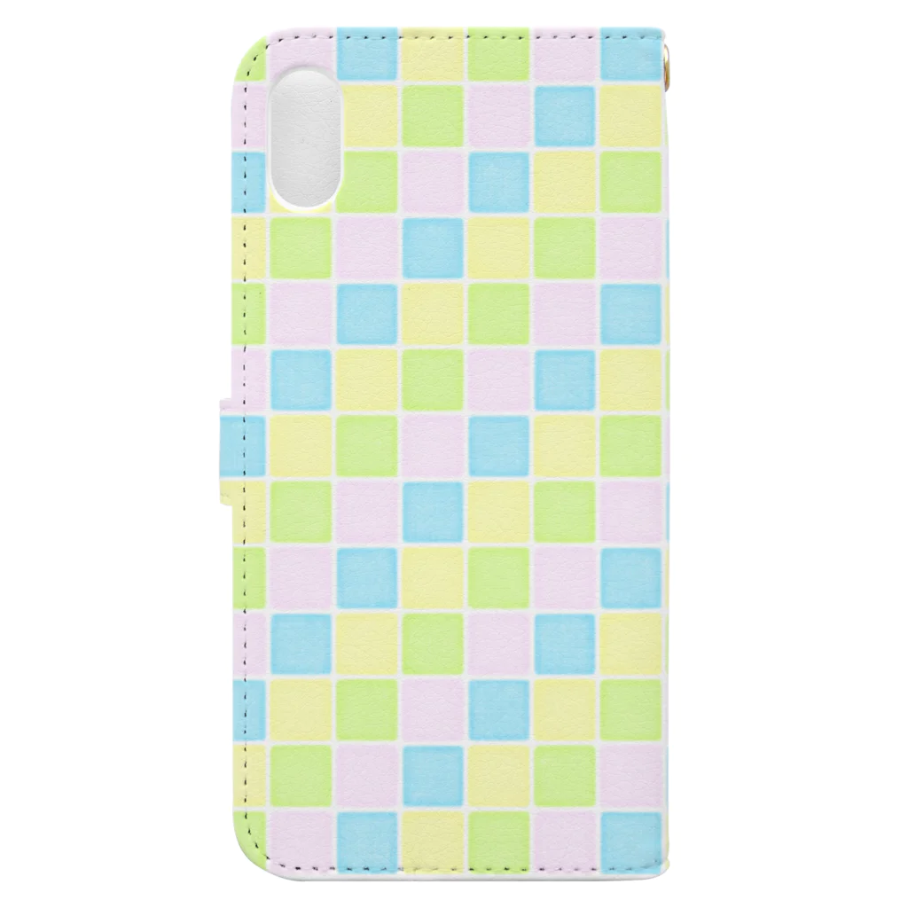 cooLunaのpastel tile - colorful - Book-Style Smartphone Case :back