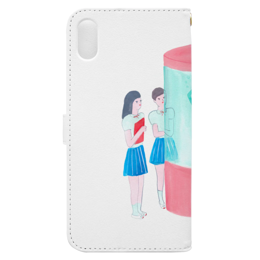 itohidemi.shopの未確認生命体確保 Book-Style Smartphone Case :back