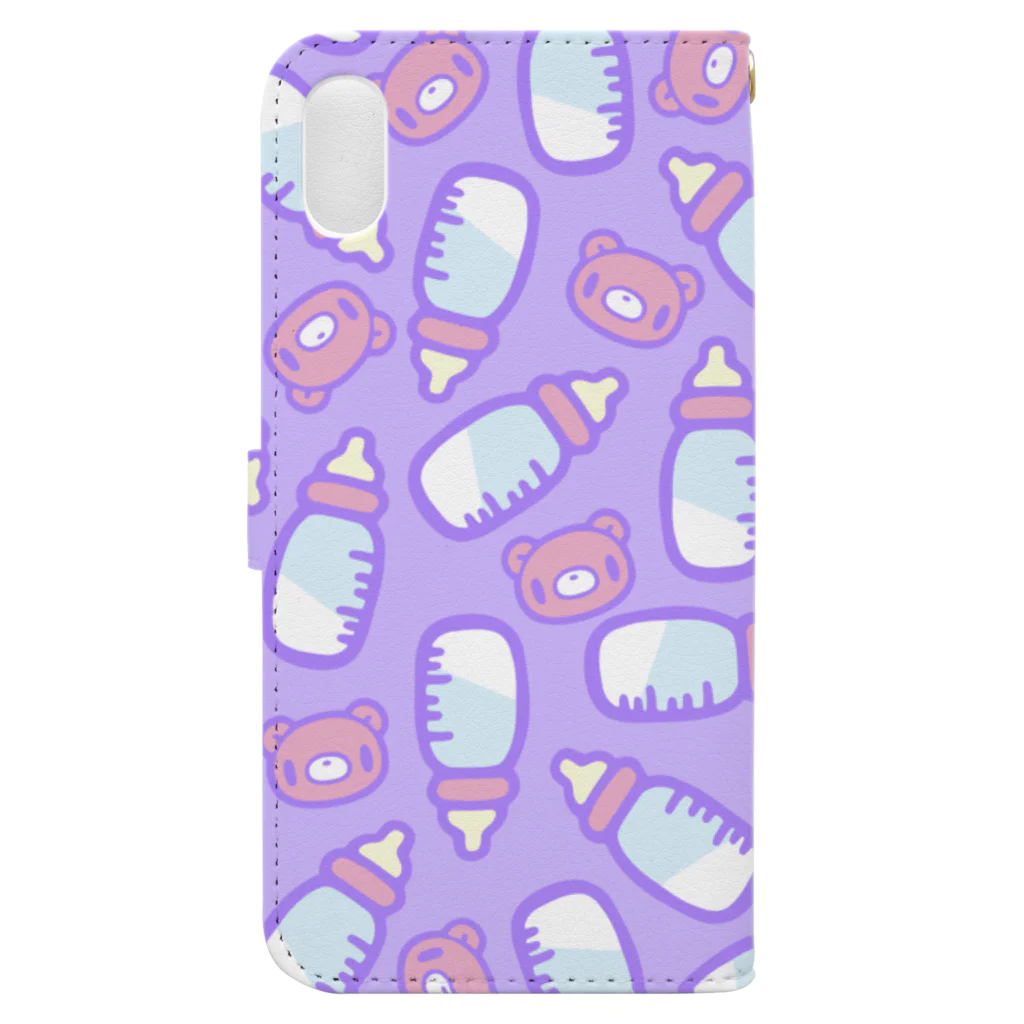 CHAX COLONY imaginariの【各20点限定】ベビーグル〜ミ〜 (2/purple)  Book-Style Smartphone Case :back