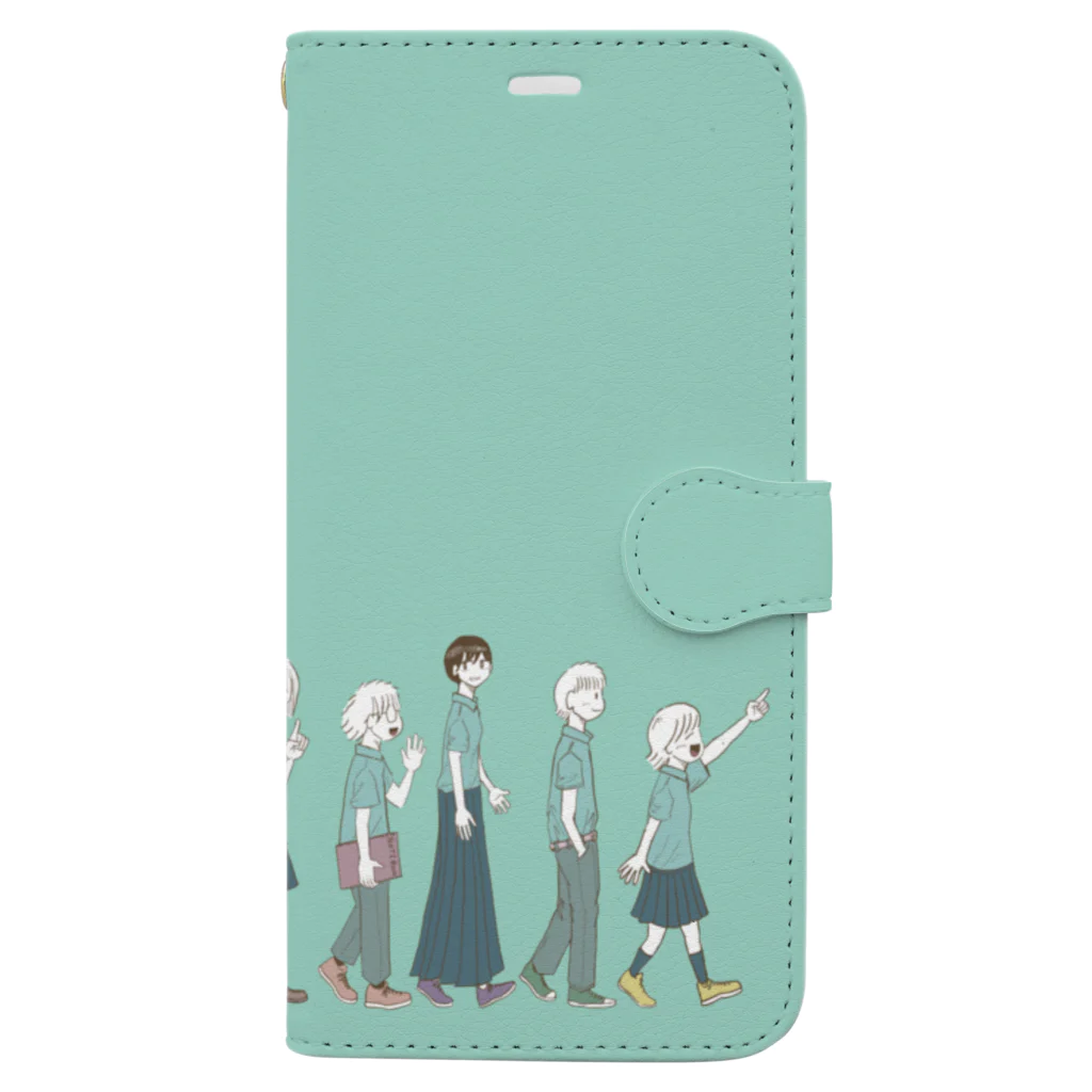 踊るこどもたちの大行進　冬 Book-Style Smartphone Case