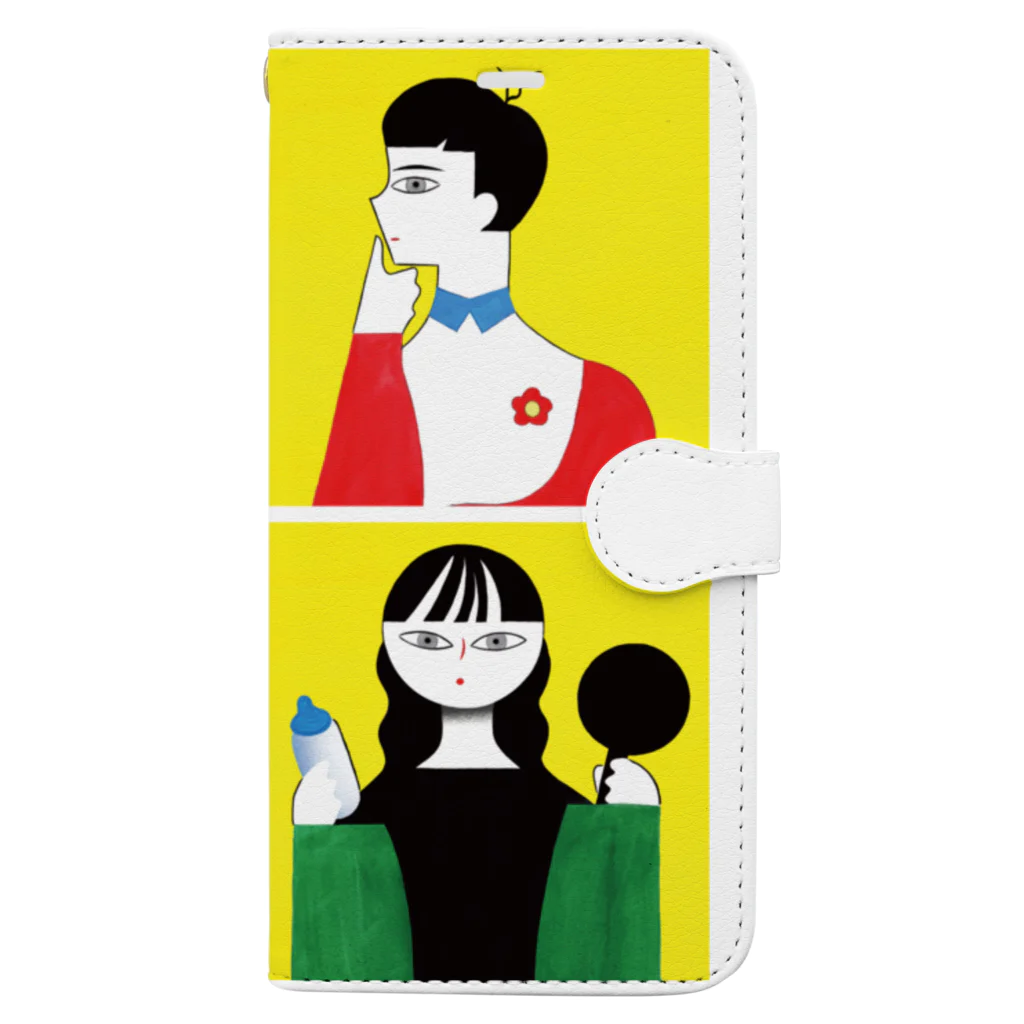 生き方見本市TOKAIの3.全員黄色正方形（小　右端） Book-Style Smartphone Case