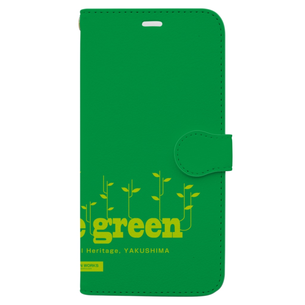 GREEN DESIGN WORKS　グリーンデザインワークスのWE LOVE green　手帳型スマホケース Book-Style Smartphone Case
