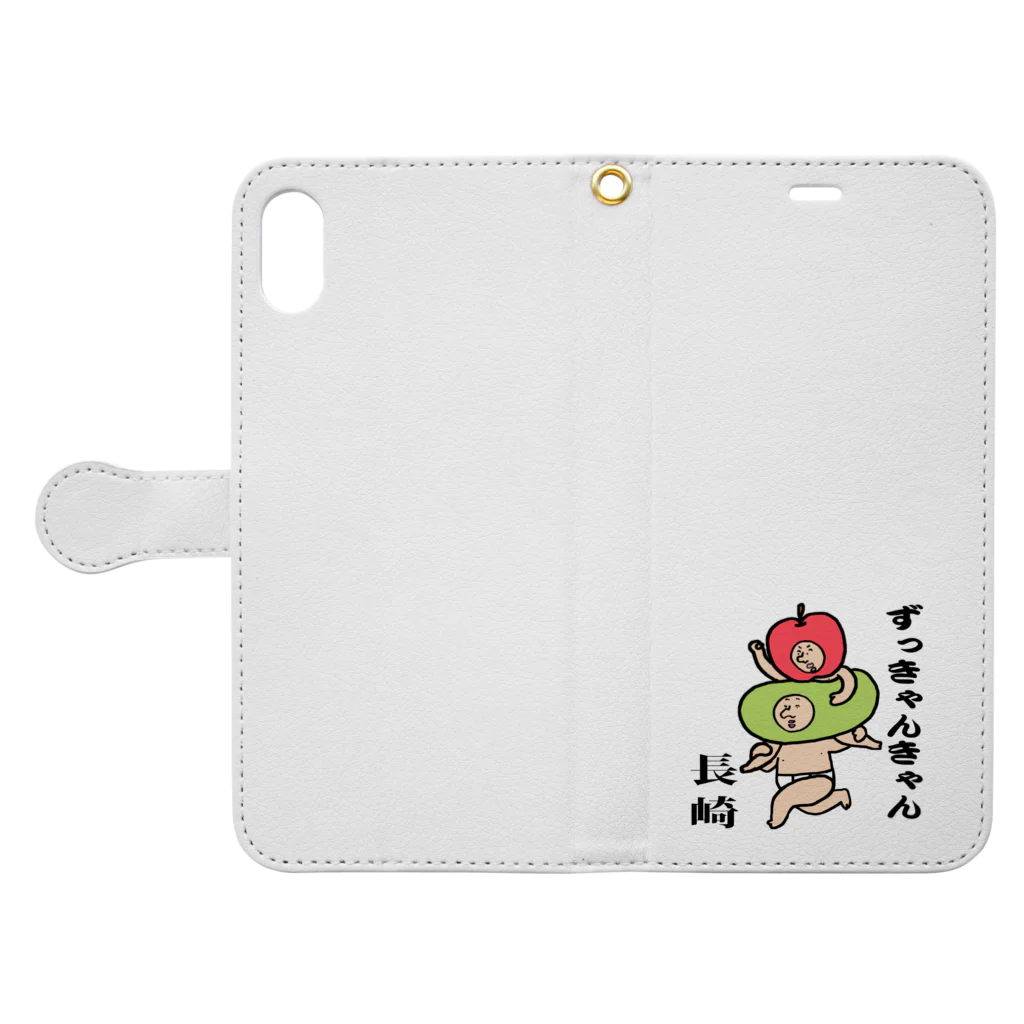 【Yuwiiの店】ゆぅぅぃーの長崎方便グッズ Book-Style Smartphone Case:Opened (outside)