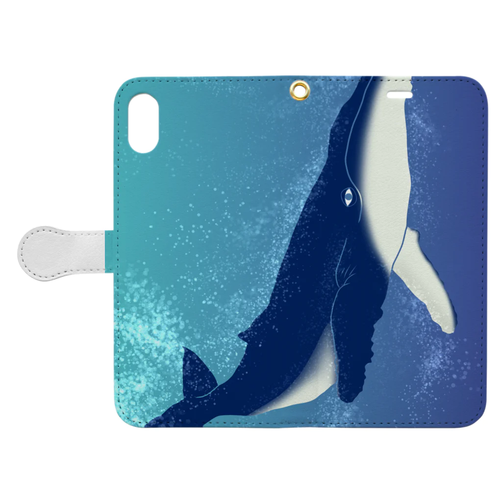 超みちるの泳ぐクジラ Book-Style Smartphone Case:Opened (outside)