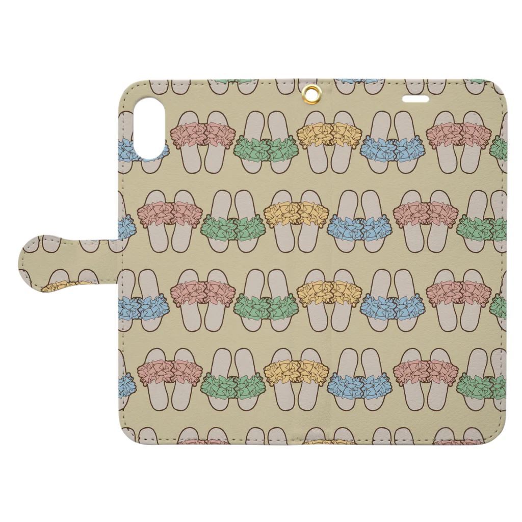 ぽたけのBeach Sandals! Book-Style Smartphone Case:Opened (outside)