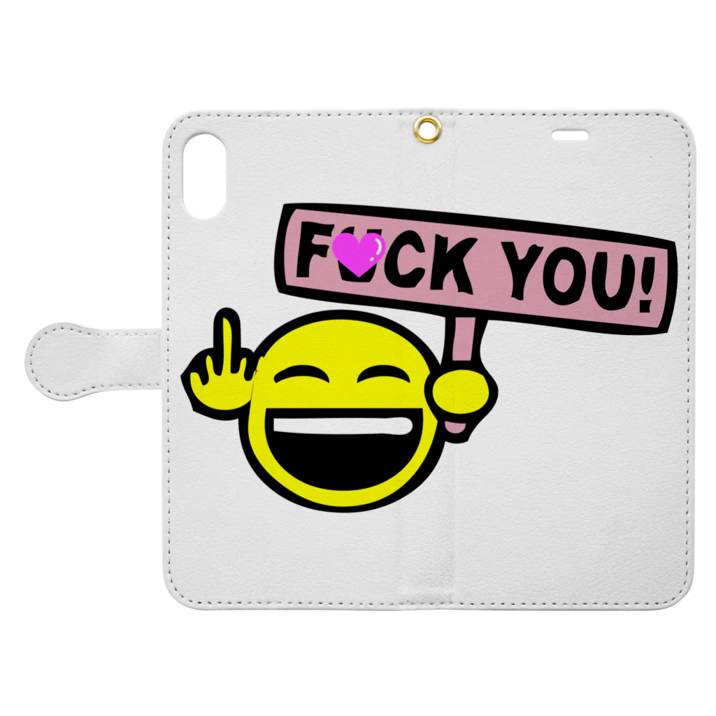 JOKERS FACTORYのF●CK YOU Book-Style Smartphone Case:Opened (outside)