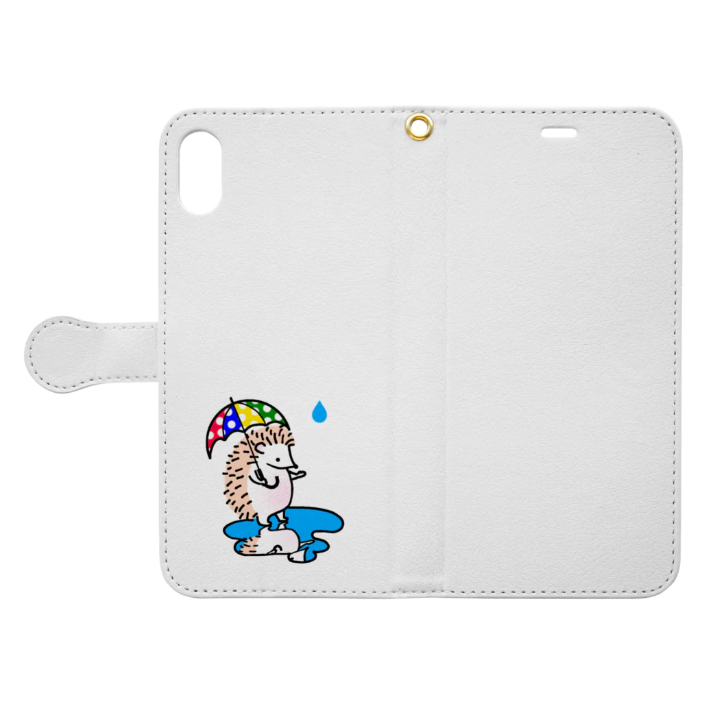 @芋っ子🍠の雨宿リネズミ Book-Style Smartphone Case:Opened (outside)