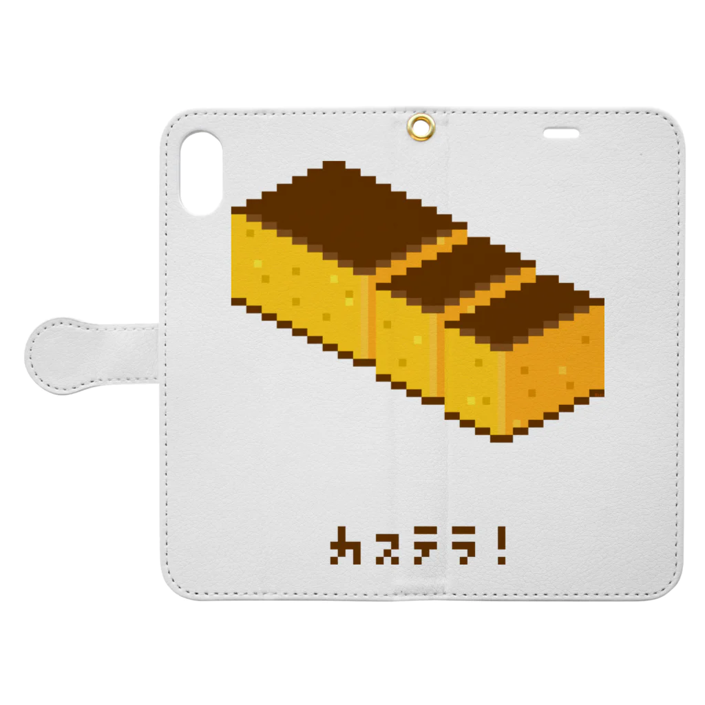 m :)のカステラ! Book-Style Smartphone Case:Opened (outside)