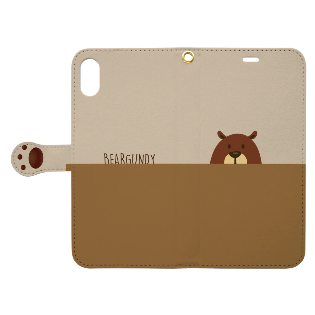 BEARGUNDYのかくれんべあ Book-Style Smartphone Case:Opened (outside)