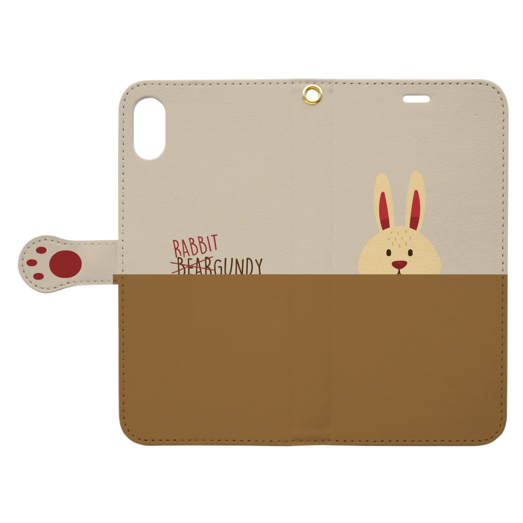 BEARGUNDYのかくれんせきね Book-Style Smartphone Case:Opened (outside)