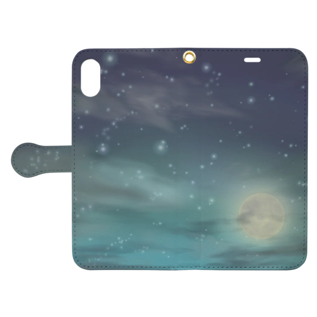 blueHawaiiのcold moon Book-Style Smartphone Case:Opened (outside)