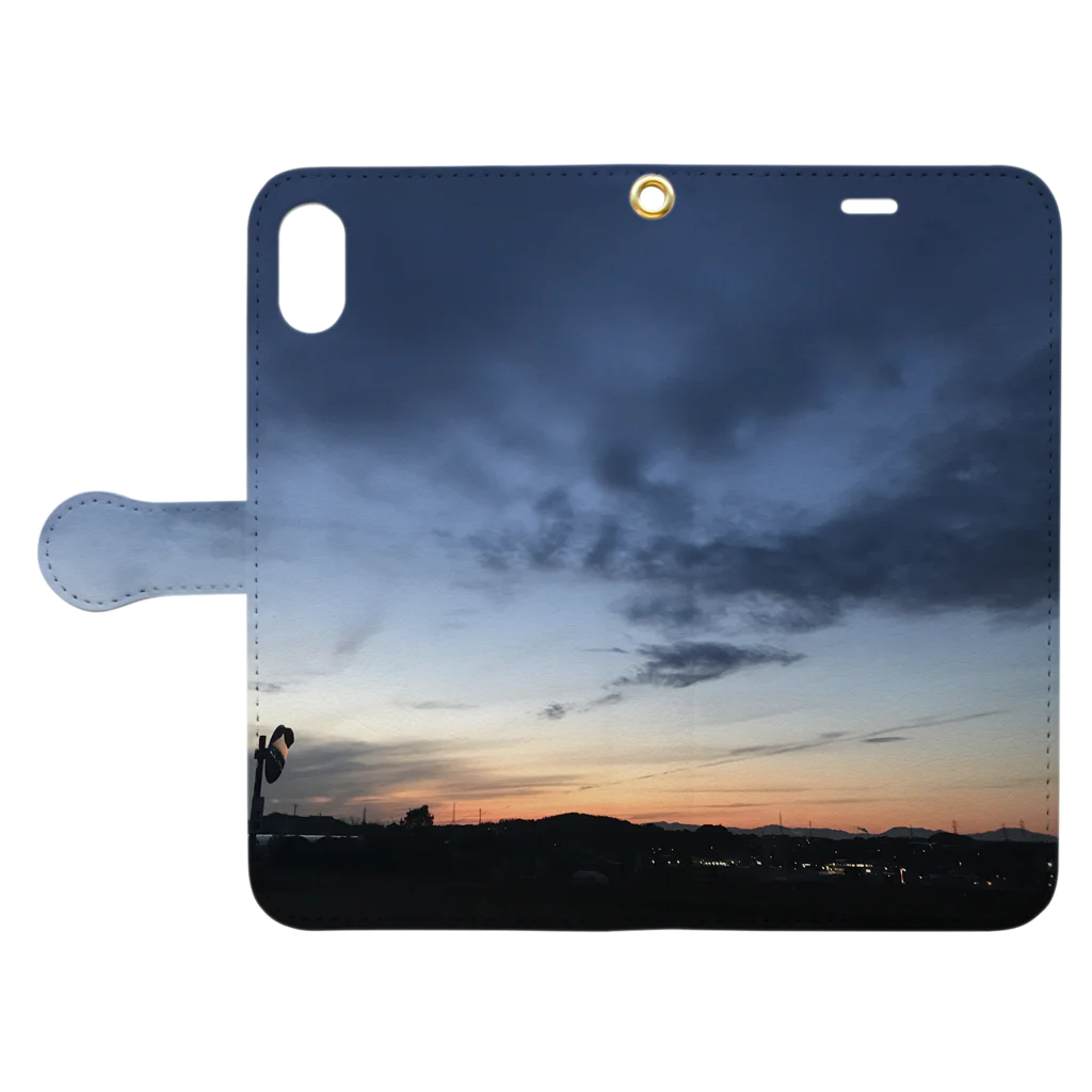 cootaの冬の夕景 Book-Style Smartphone Case:Opened (outside)