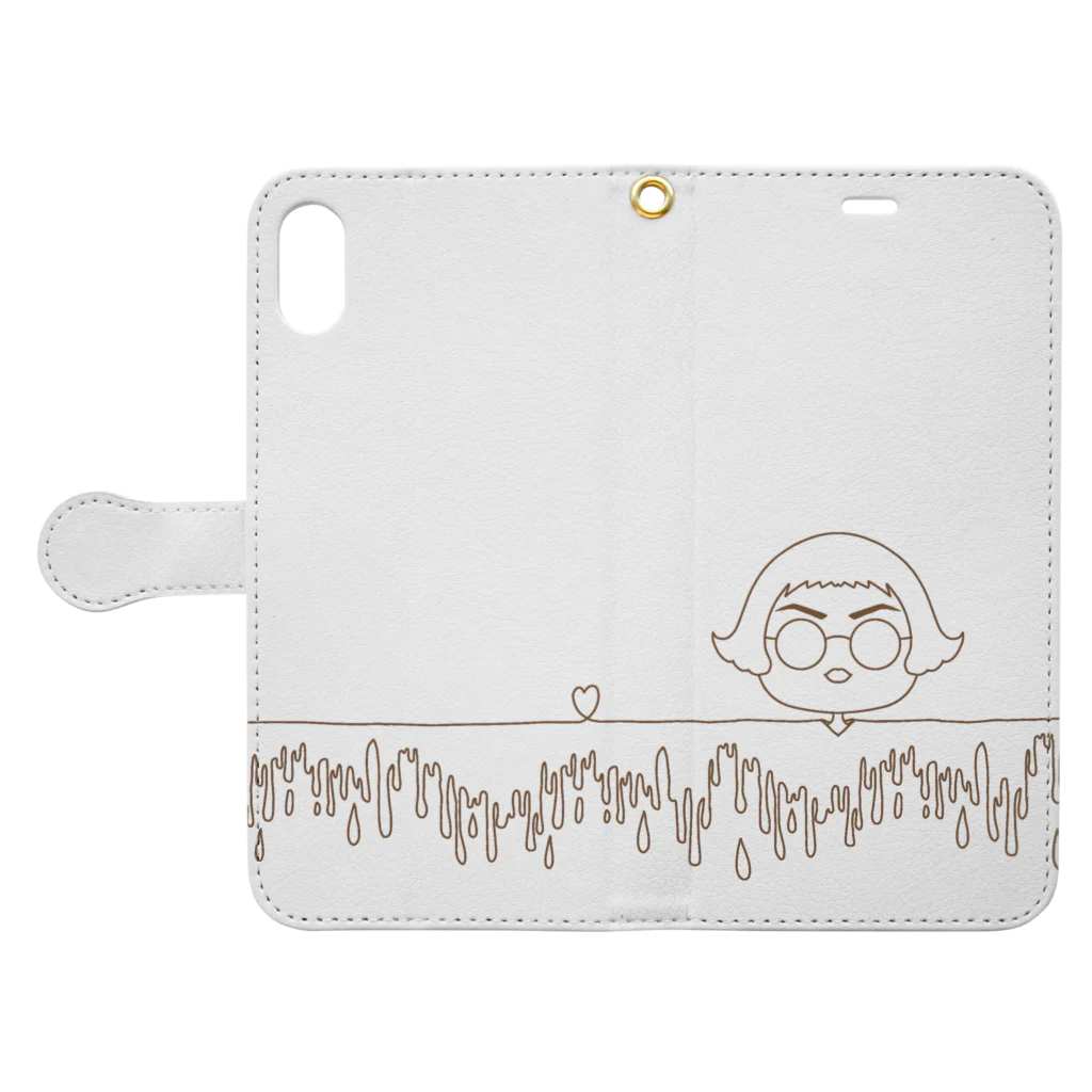 じゃすみんのぱりみん〜単色〜 Book-Style Smartphone Case:Opened (outside)