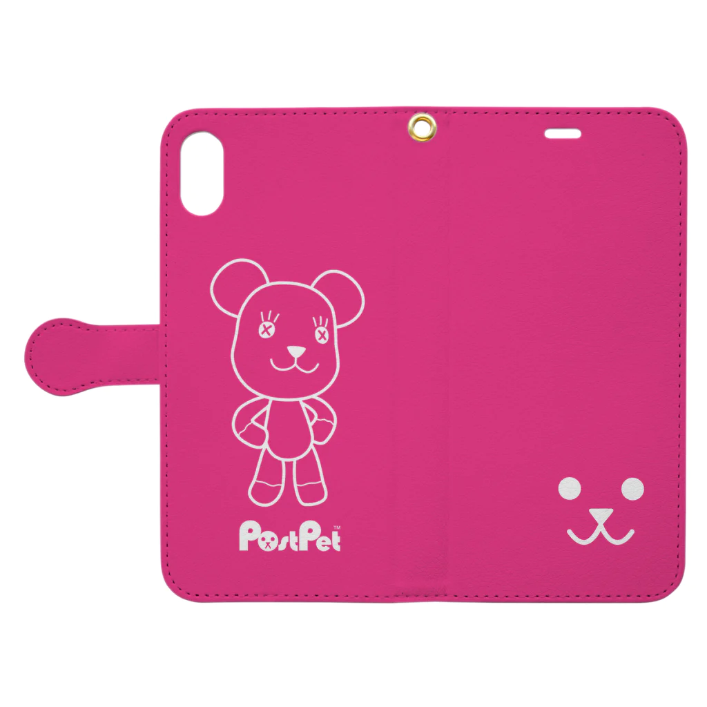 PostPet Official Shopのえっへんモモ Book-Style Smartphone Case:Opened (outside)