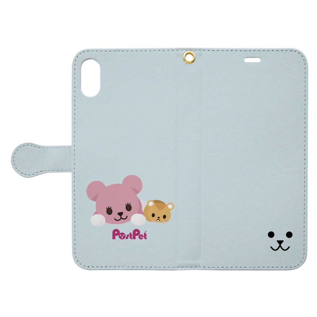 PostPet Official Shopのモモとジンパチの休日 Book-Style Smartphone Case:Opened (outside)