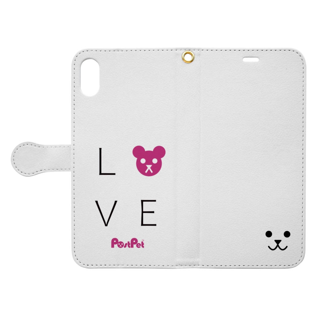 PostPet Official ShopのLOVEモモ Book-Style Smartphone Case:Opened (outside)
