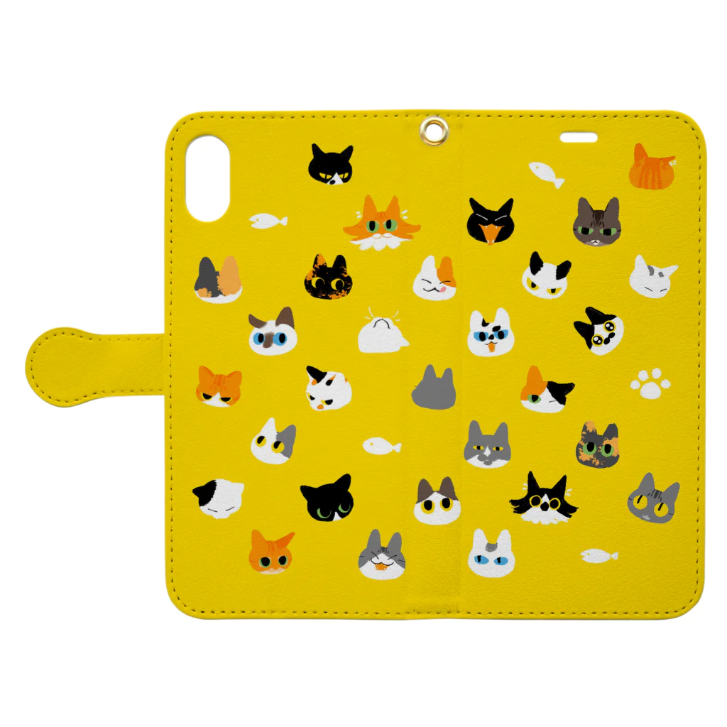 ふじひとの猫たち Book-Style Smartphone Case:Opened (outside)