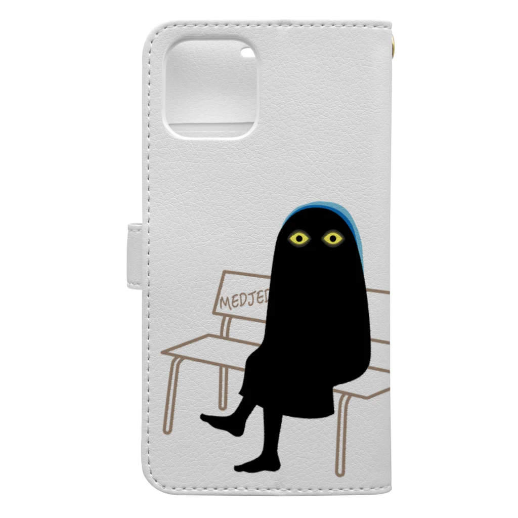 umeumeの座るメジェド Book-Style Smartphone Case :back