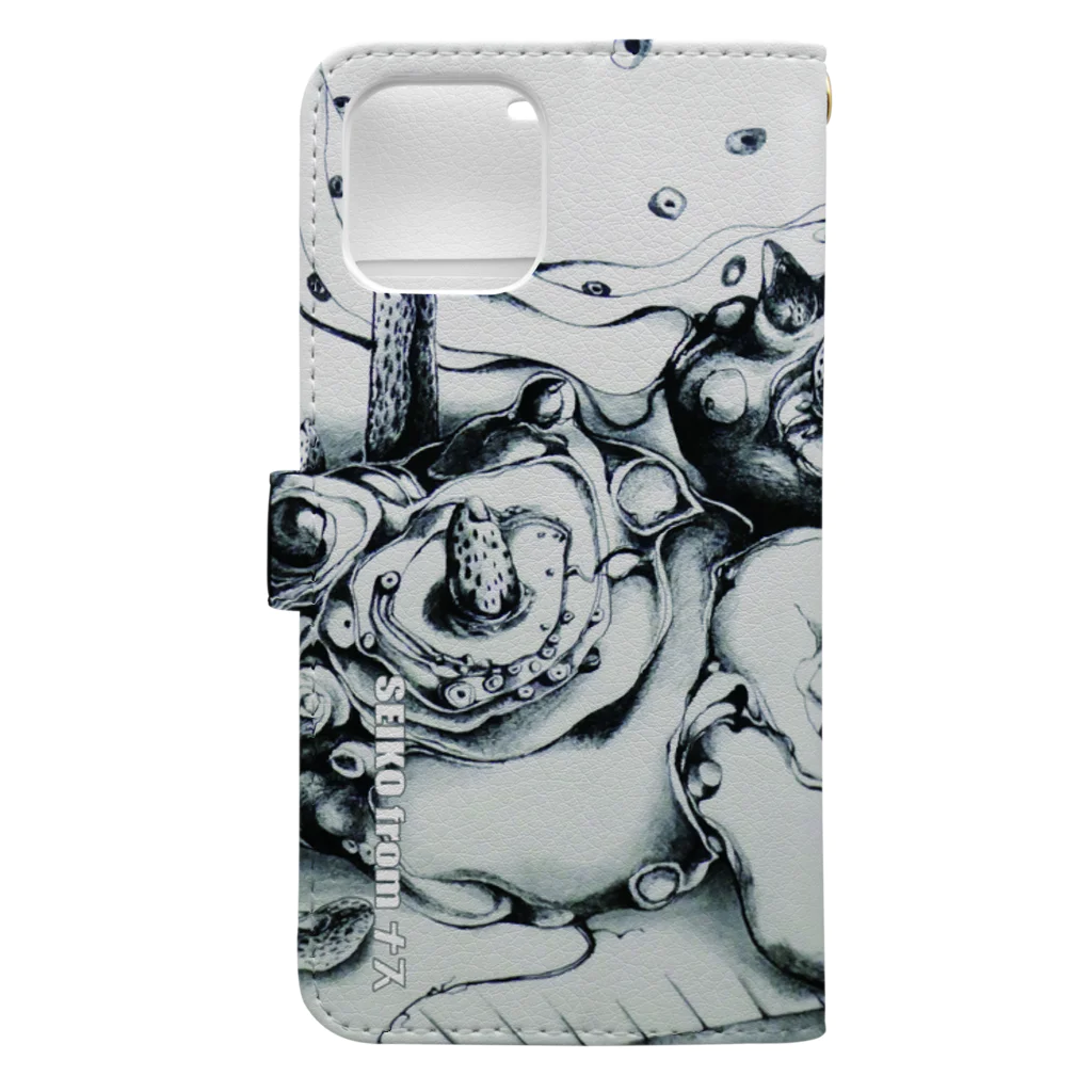 seiko from 那須 by ひよこ書店の1104-SEIKODrawing1 Book-Style Smartphone Case :back