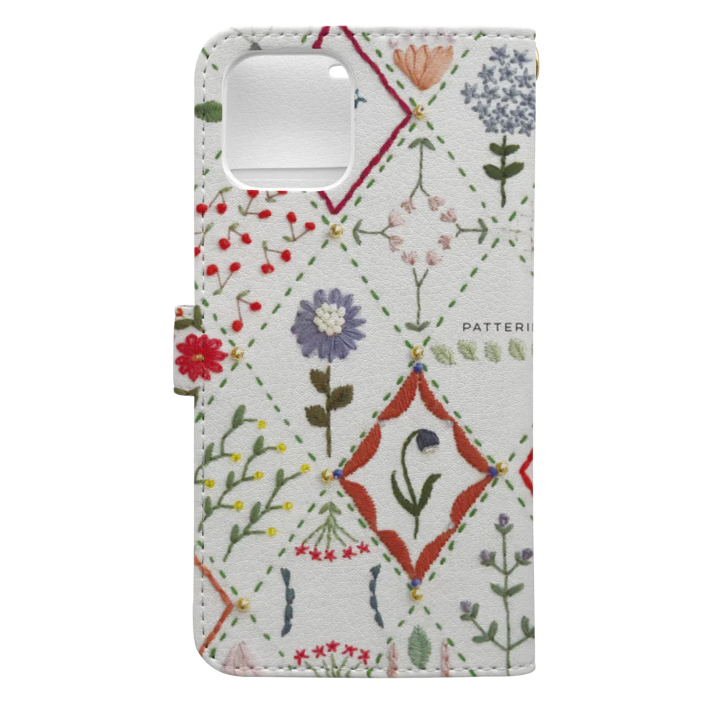 🪡patterie pattern shop🪡の手帳型iPhoneケース - 祈りの庭 Book-Style Smartphone Case :back