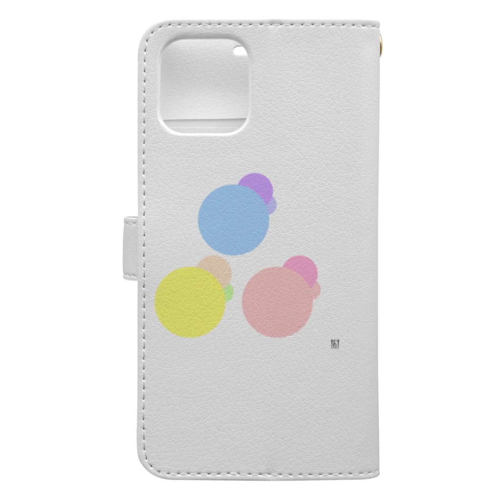 I&IのPastel color dots 3 手帳型スマホケースの裏面