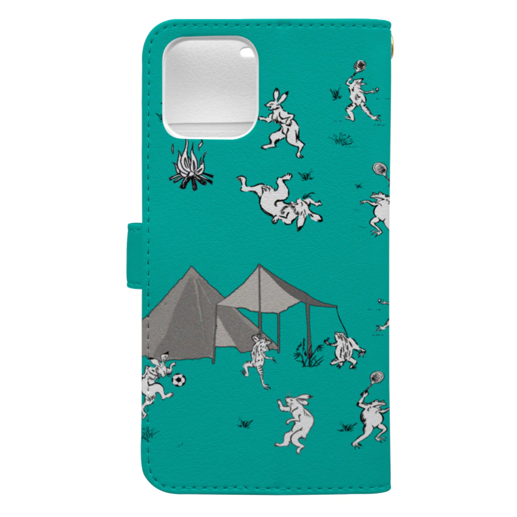 WAMI ARTの野営(キャンプ)ハイシーズン Book-Style Smartphone Case :back