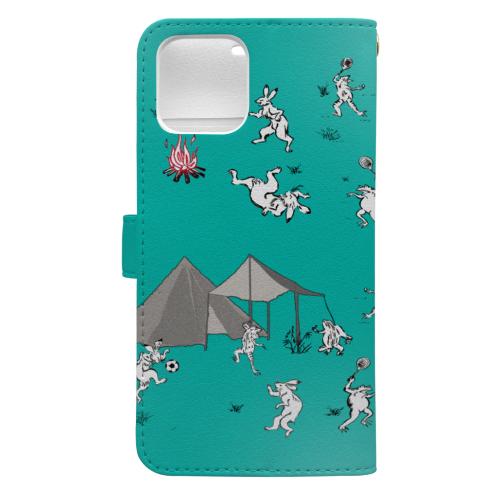 WAMI ARTの野営(キャンプ)ハイシーズン2 Book-Style Smartphone Case :back