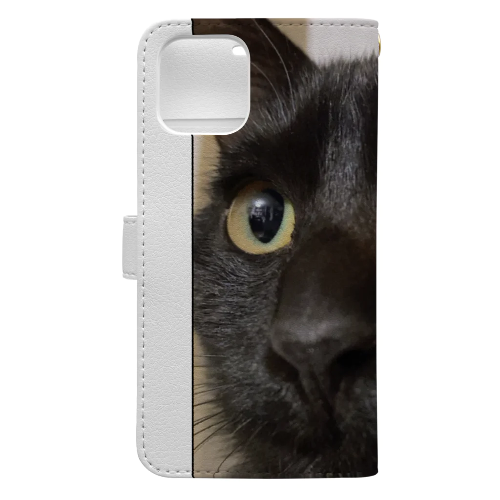 サンサウンドの黒猫天ちゃん Book-Style Smartphone Case :back