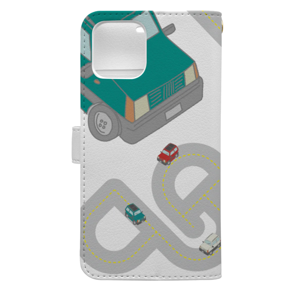 pandaticsの【緑】ドライブ Book-Style Smartphone Case :back