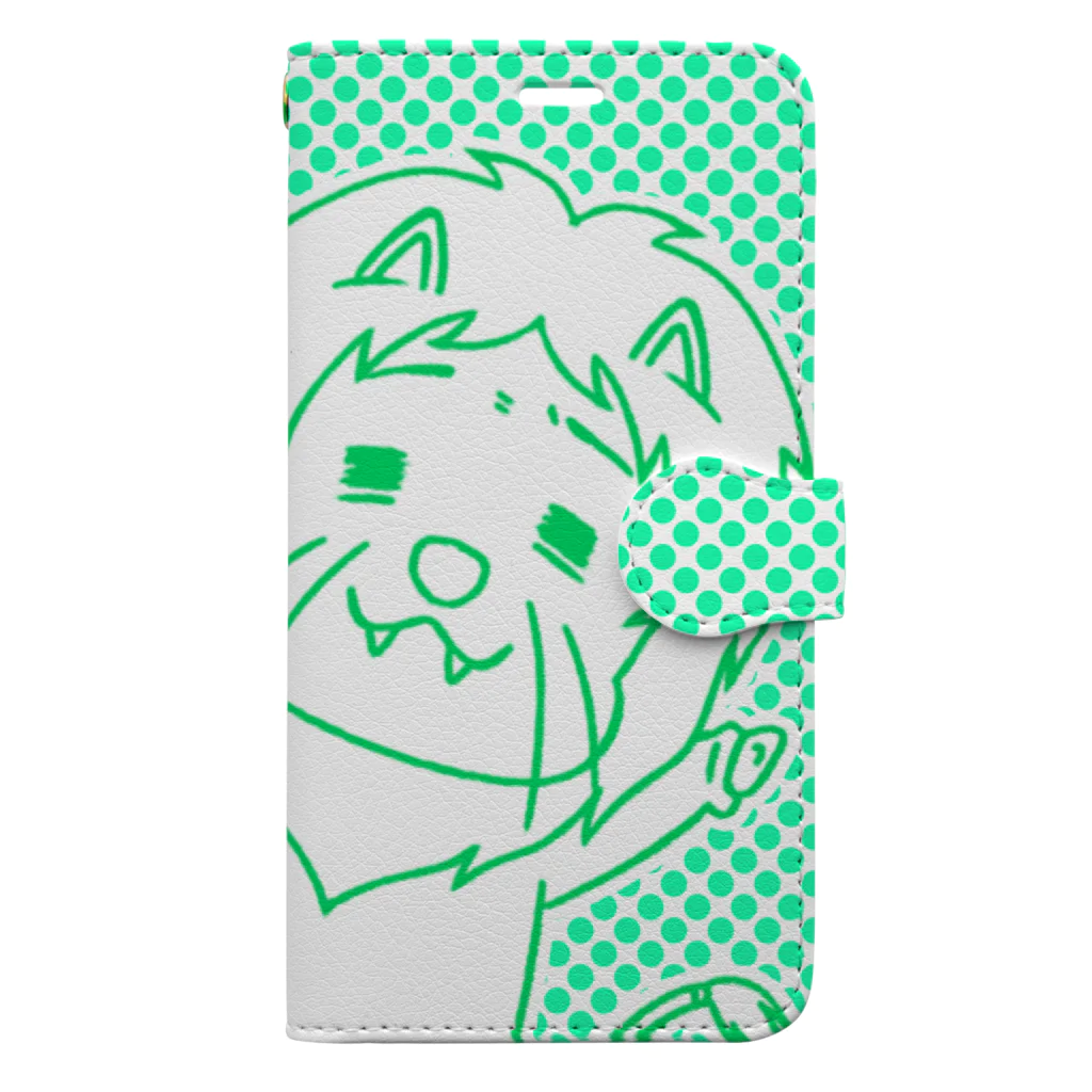 ch!ck-ch!ckの呼んだ？すずきさん！爽やかiPhoneケース（緑） Book-Style Smartphone Case