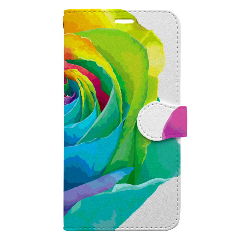 ゆるい猫ちゃんSHOPのRainbow rose(Single) Book-Style Smartphone Case