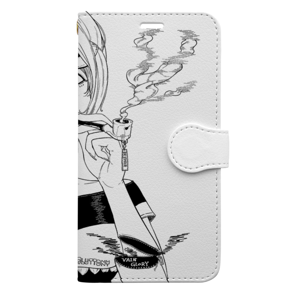 G!on@漫画家の八つの枢要罪（モノクロ） Book-Style Smartphone Case